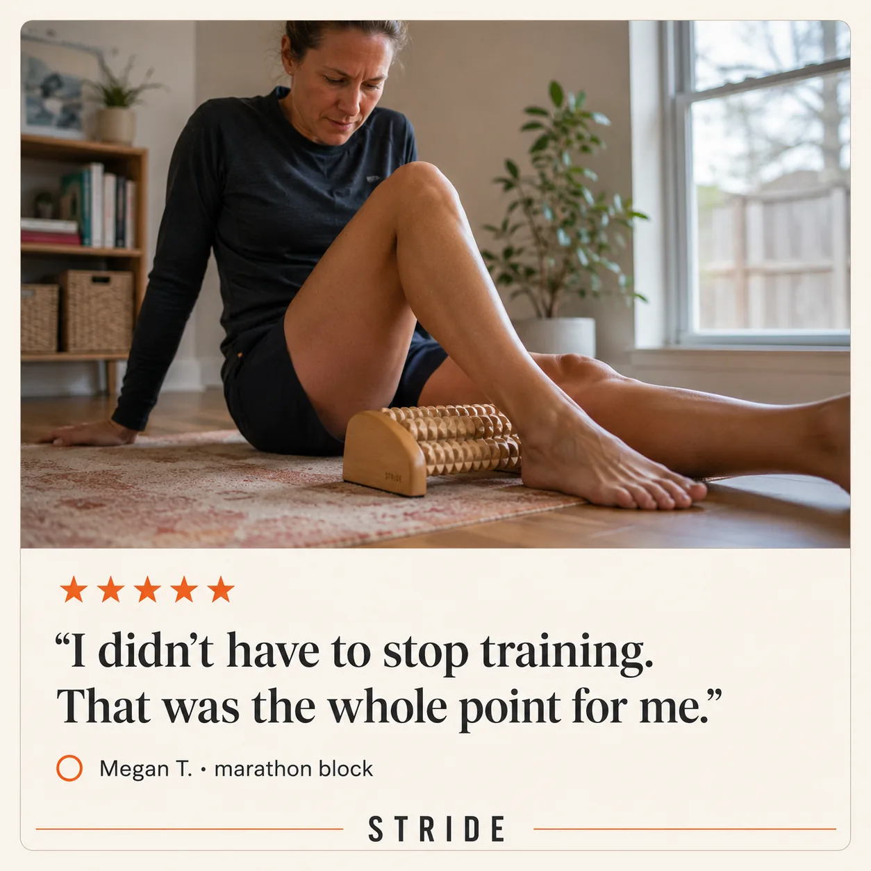 Megan T., marathon block: I didn't have to stop training. That was the whole point for me.
